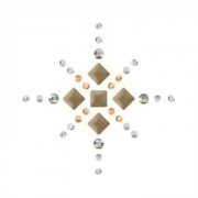 Hotfix strass motivo estrella 3 cm Cristal/Met. Oro claro/Sombra dorada