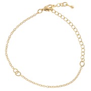 Pulsera de malla fina Forçat para inserto de 19,5 cm - Dorada con oro fino x1