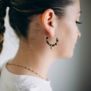 Pendientes de aro fino de 25 mm - Alambre de 0,8 mm - Rodio x2