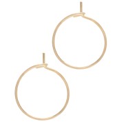 Pendientes de aro fino para decorar 16 mm - Alambre 0,8 mm - Dorado con oro fino x2|raw }}