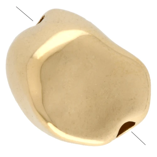 Cuenta barroca irregular 13x10,5 mm - Dorada con oro fino x1