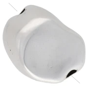 Cuenta barroca irregular - Chapa de plata fina envejecida x1