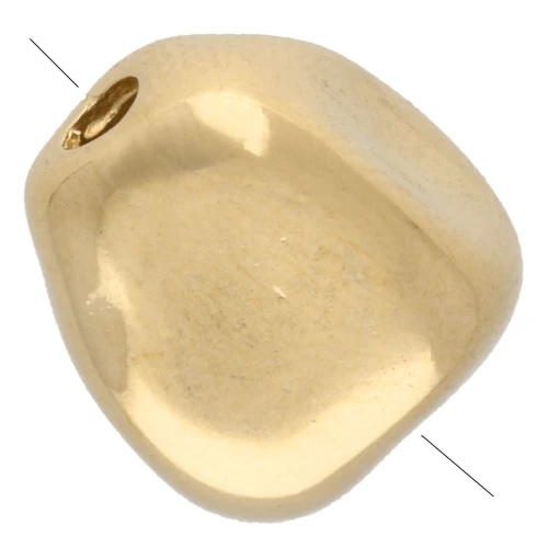 Cuenta barroca irregular 11,5x10,5 mm - Dorada con oro fino x1