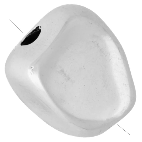 Cuenta barroca irregular 11,5x10,5 mm - Chapa de plata fina envejecida x1