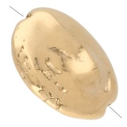 Cuenta plana irregular - 17 mm - Dorado con oro fino x1