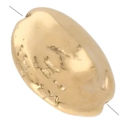 Cuenta plana irregular - 17 mm - Dorado con oro fino x1