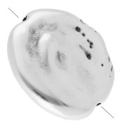 Cuenta plana irregular - 17 mm - Chapado en plata fina envejecida x1