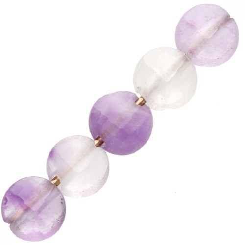 Cuentas facetadas planas - paletas 4 mm gema color jade morado x10