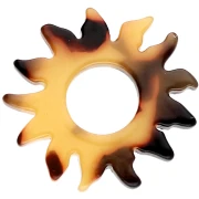 Colgante sol acetato 22 mm - Carey - Marrón - Negro x1