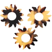 Colgante sol acetato 22 mm - Carey - Marrón - Negro x1