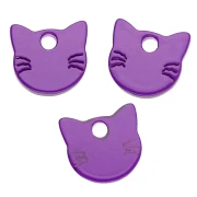Colgante cabeza de gato 14,5x15,5 mm en acetato - Morado oscuro x1
