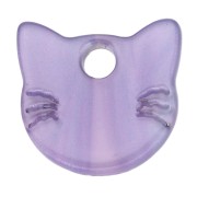 Dije cabeza de gato 14.5x15.5 mm en acetato - Lila iridiscente x1