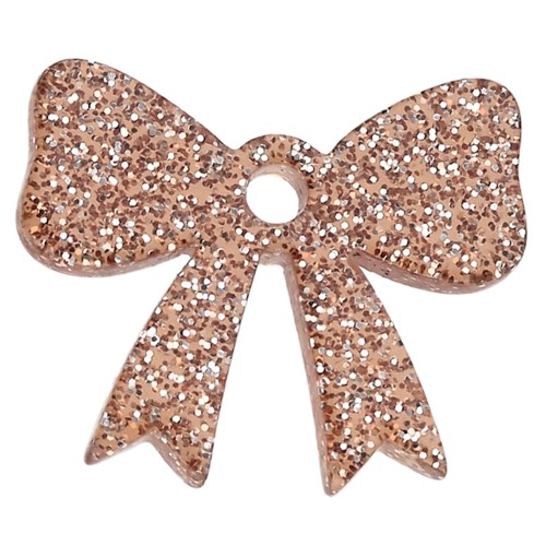 Colgante Nudo Acrílico 16.5x20 mm - Brillo Bronce x1