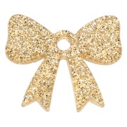 Colgante de nudo acrílico 16,5x20 mm - purpurina dorada x1