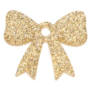 Colgante de nudo acrílico 16,5x20 mm - purpurina dorada x1