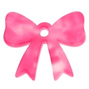 Colgante de lazo de acetato 16,5x20 mm - Mármol rosa fluorescente x1
