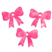 Colgante de lazo de acetato 16,5x20 mm - Mármol rosa fluorescente x1