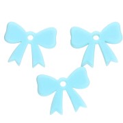 Colgante lazo acrílico opaco 16,5x20 mm - Azul cielo x1