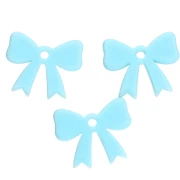 Colgante lazo acrílico opaco 16,5x20 mm - Azul cielo x1