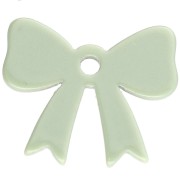 Colgante lazo acrílico opaco 16,5x20 mm - Verde salvia x1