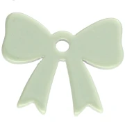Colgante lazo acrílico opaco 16,5x20 mm - Verde salvia x1