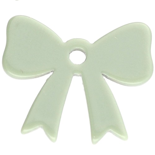 Colgante lazo acrílico opaco 16,5x20 mm - Verde salvia x1