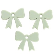 Colgante lazo acrílico opaco 16,5x20 mm - Verde salvia x1