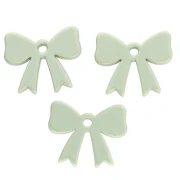 Colgante lazo acrílico opaco 16,5x20 mm - Verde salvia x1