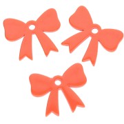 Colgante lazo acrílico opaco 16,5x20 mm - Naranja x1