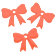 Colgante lazo acrílico opaco 16,5x20 mm - Naranja x1