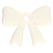 Colgante lazo acrílico opaco 16,5x20 mm - Marfil x1