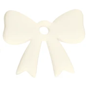 Colgante lazo acrílico opaco 16,5x20 mm - Marfil x1