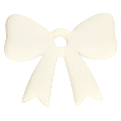 Colgante lazo acrílico opaco 16,5x20 mm - Marfil x1