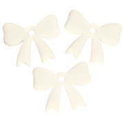 Colgante lazo acrílico opaco 16,5x20 mm - Marfil x1