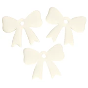 Colgante lazo acrílico opaco 16,5x20 mm - Marfil x1