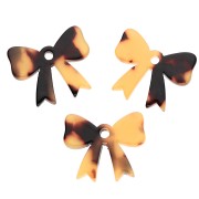 Colgante lazo de acetato 16,5x20 mm - carey - marrón - negro x1