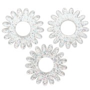 Colgante flor margarita acrílico 20 mm - Brillo plata AB x1