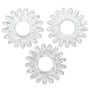 Colgante flor margarita acrílico 20 mm - Brillo plata AB x1