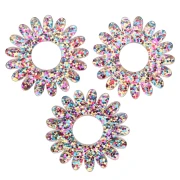 Colgante flor margarita acrílico 20 mm - Purpurina multicolor x1