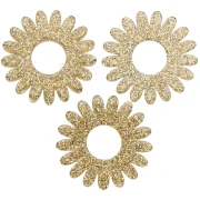 Colgante flor margarita 20 mm en acrílico - Purpurina dorada x1