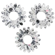 Colgante de acrílico Flor de Margarita de 20 mm - Purpurina multicolor AB x1