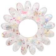 Rosa - Colgante de acrílico Flor de margarita de 20 mm - Brillo amarillo - Rosa AB x1 Colgante de acrílico Flor de margarita de 20 mm - Brillo amarillo - Rosa AB x1