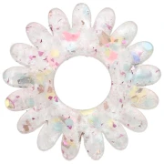 Colgante de acrílico Flor de margarita de 20 mm - Brillo amarillo - Rosa AB x1