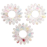 Colgante de acrílico Flor de margarita de 20 mm - Brillo amarillo - Rosa AB x1