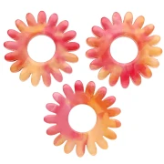 Colgante flor margarita 20 mm acetato - Carey - Rojo - Naranja x1