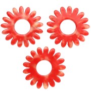 Colgante flor margarita 20 mm en acetato - Naranja jaspeado x1