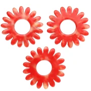 Colgante flor margarita 20 mm en acetato - Naranja jaspeado x1
