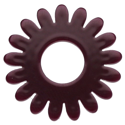 Colgante acrílico flor de margarita 20 mm - Lie de vin x1