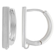 Barra de ganchos pendientes 15,5x12 mm con 1 anilla abierta - Plateado fino x2