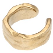 Ear cuff - Anillo ancho efecto ondulado 12 mm - Acero inoxidable chapado en oro 304 x1